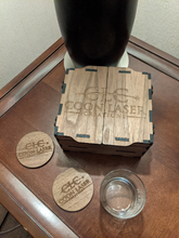 Load image into Gallery viewer, Personalized two glass / two coasters Gift Box