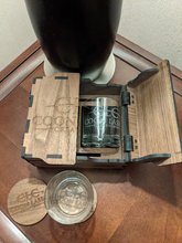 Load image into Gallery viewer, Personalized two glass / two coasters Gift Box