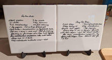 Load image into Gallery viewer, Laser engraved handwriting on tile- custom and personalized