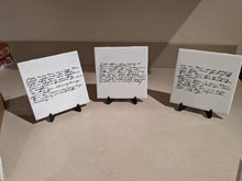 Load image into Gallery viewer, Laser engraved handwriting on tile- custom and personalized