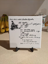 Load image into Gallery viewer, Laser engraved handwriting on tile- custom and personalized